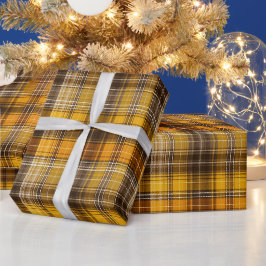 Gelb Braun Ernte Kariert Honig Karomuster Geschenkpapier