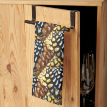 Gelb, braun, schwarz, Gemustertes Küchentuch