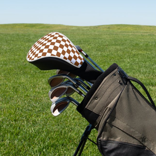 Gelb braun und weiß golf headcover (In SItu)