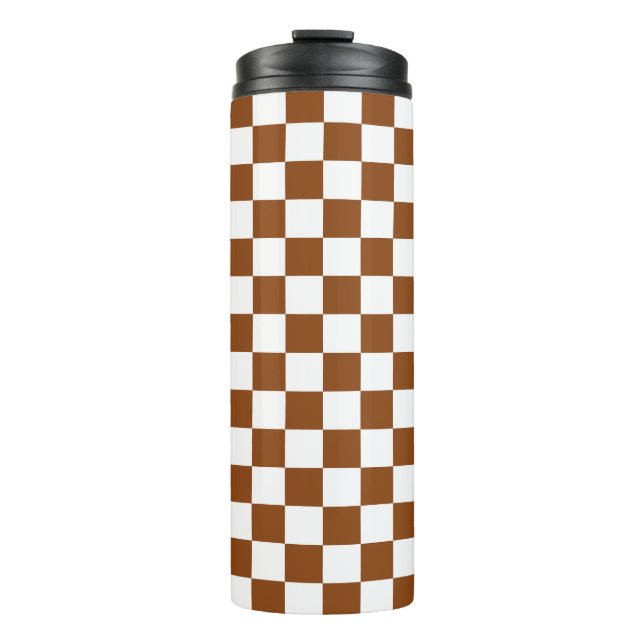 Gelb braun und weiß thermosbecher (Vorderseite)