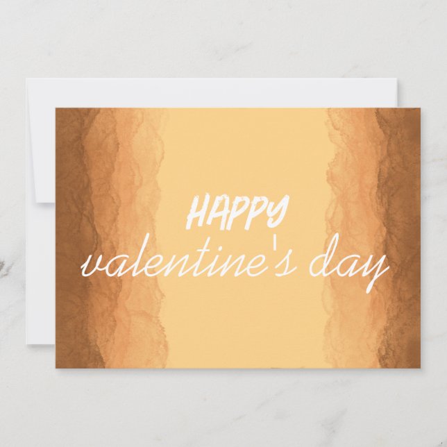 Gelb - Brauner Valentinstag Feiertagskarte (Vorderseite)