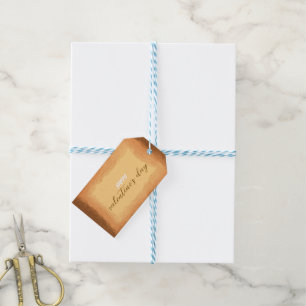 Gelb - Brauner Valentinstag Geschenkanhänger