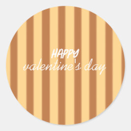 Gelb - Brauner Valentinstag Runder Aufkleber