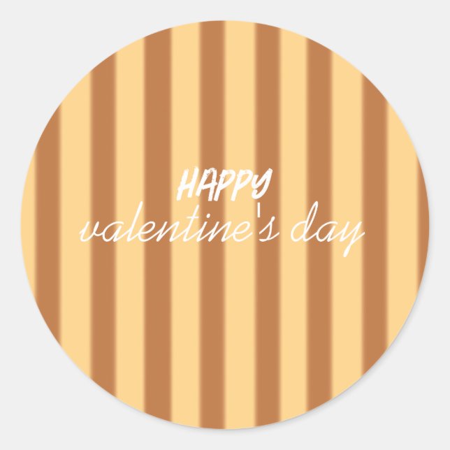 Gelb - Brauner Valentinstag Runder Aufkleber (Vorderseite)