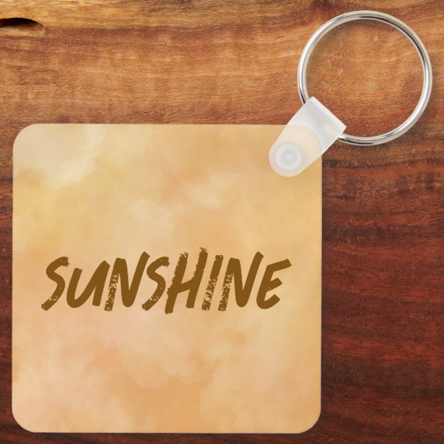 Gelb - Brauner Valentinstag Schlüsselanhänger (Rückseite)