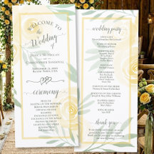 Gelb-butterfarbene Aquarellrosen Elegante Hochzeit