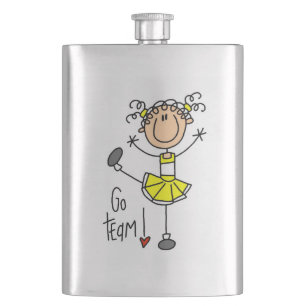 Gelb Cheerleaderin Go Team Flachmann