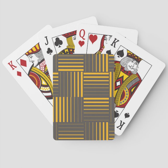 Gelb, cool, einzigartig, trendig, modern spielkarten (Rückseite)