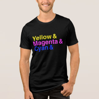 Gelb & Cyan & Magenta & Schwarz Tri-Blend Shirt