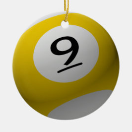 GELB DER BILLARDKUGEL-WEIHNACHTSverzierungs-9 Keramikornament