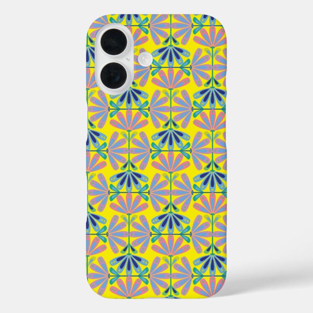 Gelb der Serie Retro Floral Case-Mate iPhone Hülle (Rückseite)