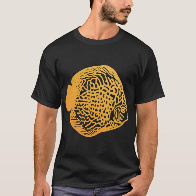 Gelb Diskusfisch T-Shirt (Vorderseite)