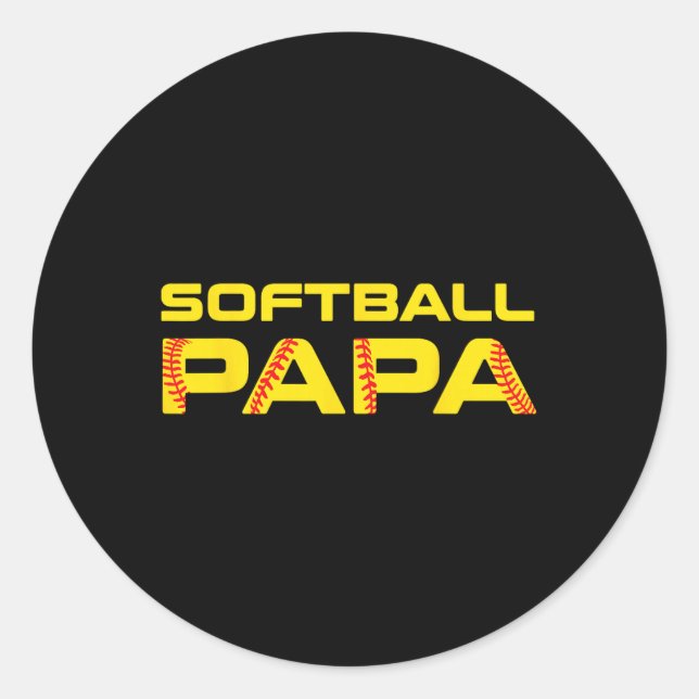 Gelb Druck Softll Papa  Runder Aufkleber (Vorderseite)