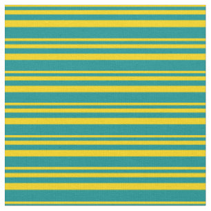 Gelb/dunkel-Cyan-Linse/Streifenmuster Stoff