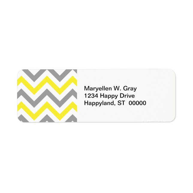 Gelb, dunkelgrau, großes Zickzack ZigZag-Muster (Vorne)