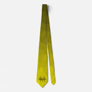 Gelb dunkler Ombre geometrisches Mesh-Muster Monog Krawatte