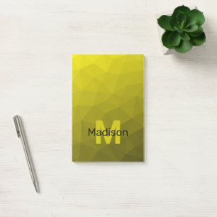 Gelb dunkler Ombre geometrisches Mesh-Muster Monog Post-it Klebezettel