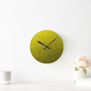 Gelb-dunkler Ombre-Verlaufsverlauf geometrisches M Runde Wanduhr