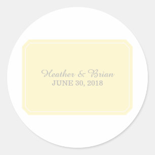 Gelb einfach elegant Hochzeitsticker Runder Aufkleber