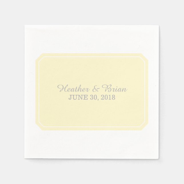 Gelb einfach elegant Papier Napkins Serviette (Vorderseite)