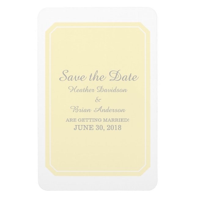 Gelb einfach elegant Save the Date Magnet (Vertikal)