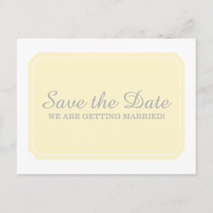 Gelb einfach elegant Save the Date Postkarte