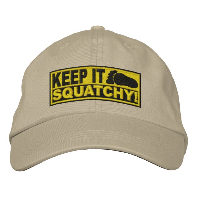 Gelb *EMBROIDERED* Behalt It Squatchy! - Bobo Bestickte Kappe (Vorderseite)