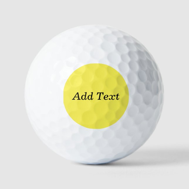 Gelb Erstellen Sie Ihren eigenen Text Golfball (Vorderseite)
