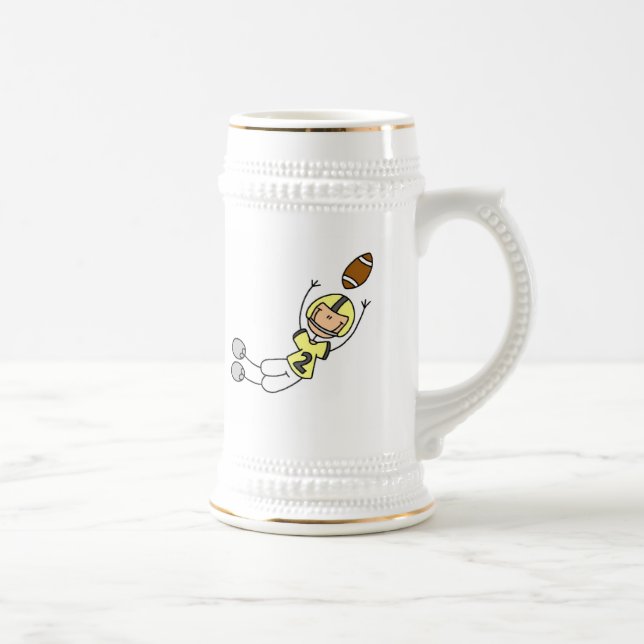 Gelb Figur Fußball Bierglas (Rechts)