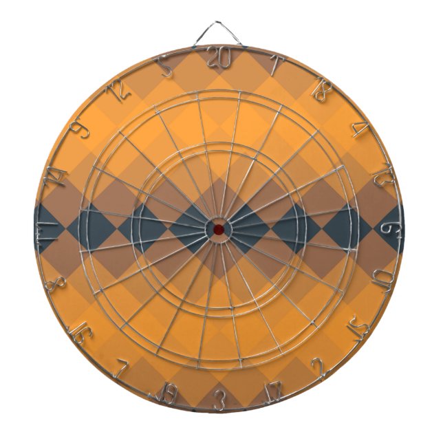 Gelb, geometrisch, lebhaft, abstrakt, trendig dartscheibe (vorne)