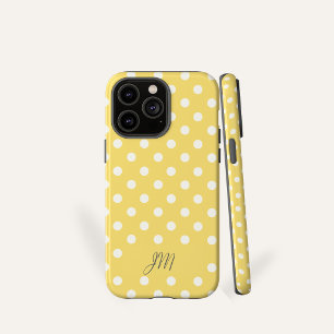 Gelb gepunktete personalisierte Initialen Case-Mate iPhone 14 Pro Max Hülle