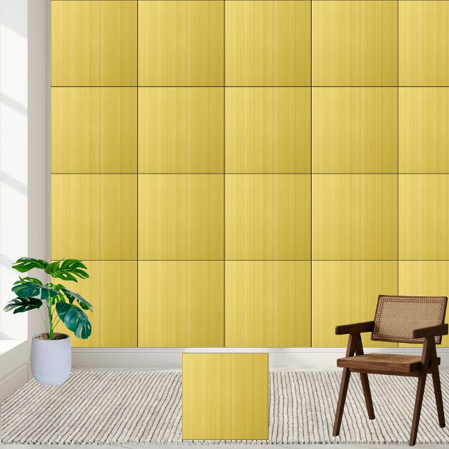 Gelb gestreifte Keramik Fliese (Sunshine Yellow Striped Ceramic Tile)
