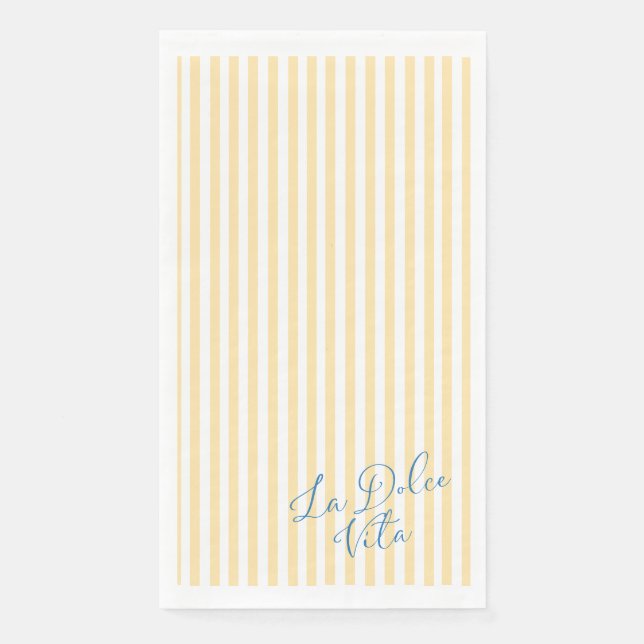 Gelb gestreifte Papiertücher Serviette (Vorderseite)