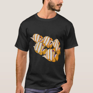 Gelb gestreifte tropische Fischschule T-Shirt