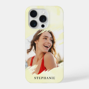 Gelb getönte Wasserfarbe personalisierte Foto und iPhone 15 Pro Hülle