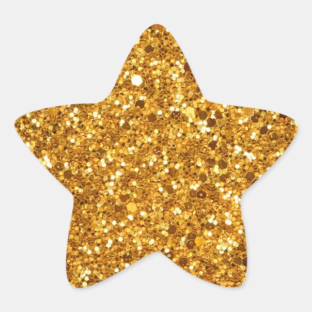 Gelb-Gold funkelnder Hintergrund Stern-Aufkleber (Vorderseite)
