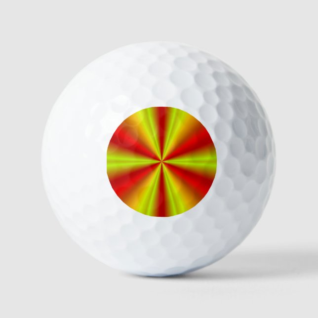 Gelb Gold Rot Regenbogen Golfball (Vorderseite)