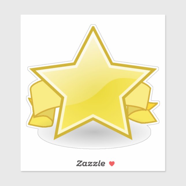 Gelb/Gold-Star und Banner Vinyl-Aufkleber Aufkleber (Blatt)