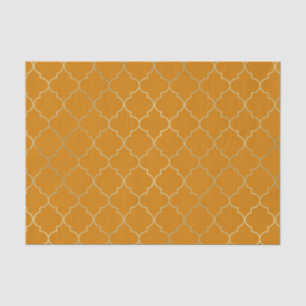 Gelb & Gold Vierblatt-Muster-Party Kurkuma Seidenpapier