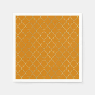 Gelb & Gold Vierblatt-Muster-Party Serviette