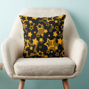 Gelb-goldene Sterne Glitter-Design Kissen