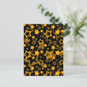Gelb-goldene Sterne Glitter-Design Postkarte
