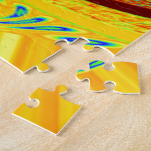 Gelb-goldener Baseballhandschuh-Kunstprint Puzzle