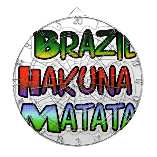 Gelb goldgelb Brasilien Hakuna Matata Kunstdrucken Dartscheibe (vorne)