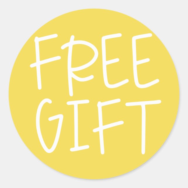 Gelb gratis Geschenksack Produktaufkleber (Vorderseite)