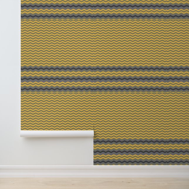 Gelb Grau Chevron Tapete (Anwendung)
