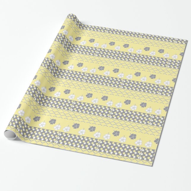 Gelb-graues Design Geschenkpapier (Ungerollt)