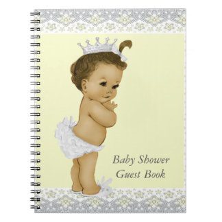 Gelb-graues Gästebuch für Baby Shower Notizblock