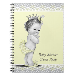 Gelb-graues Gästebuch für Baby Shower Notizblock