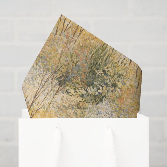 Gelb Grün Braune Bäume   Seidenpapier (Geschenktüte)